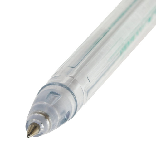 Ручка шариковая масляная PENSAN "Global-21", корпус прозрачный, линия письма 0,3 мм, зеленая фото 7
