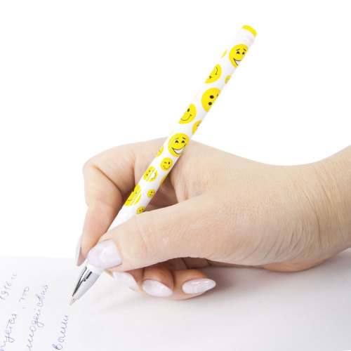 Ручка шариковая BRAUBERG "Смайлики", корпус с печатью, линия письма 0,35 мм, синяя фото 5