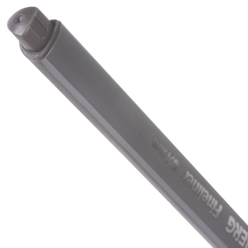 Ручка капиллярная (линер) BRAUBERG "Aero",  трехгранная, металлический наконечник, серая фото 2