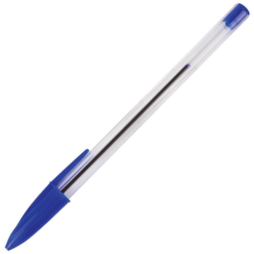 Ручка шариковая STAFF "Basic BP-01", длина корпуса 14 см, линия письма 0,5 мм, синяя фото 5