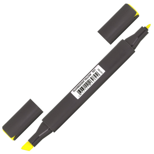 Маркер для скетчинга двусторонний BRAUBERG ART CLASSIC, 1 мм-6 мм , желтый флуоресцентный фото 9