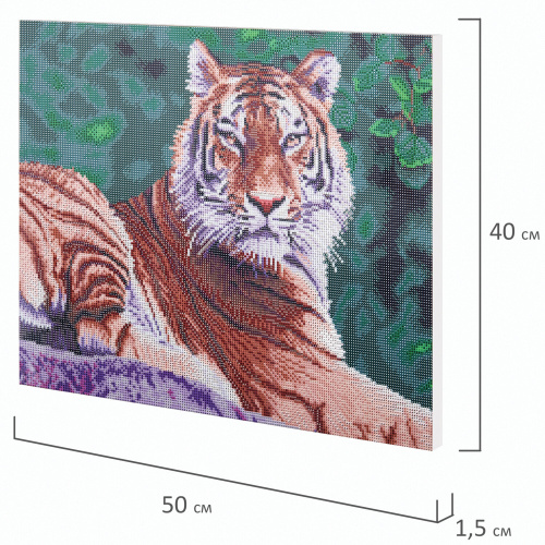 Картина стразами ОСТРОВ СОКРОВИЩ "Тигр", 40х50 см, на подрамнике фото 6
