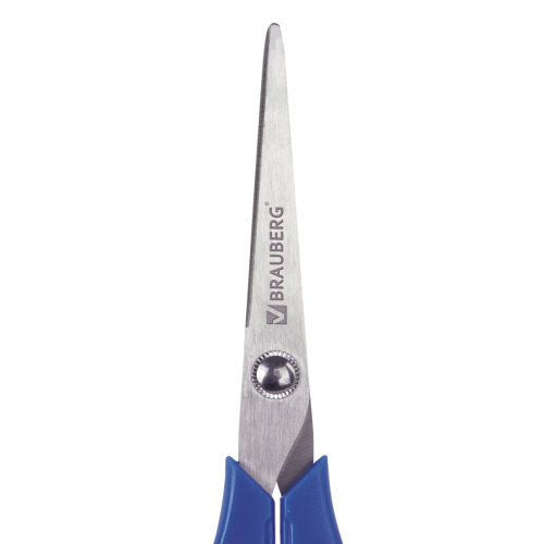 Ножницы BRAUBERG "Left hand", 170 мм, синие, 2-х сторонняя заточка, для левши фото 9