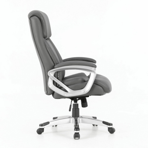 Кресло офисное BRABIX PREMIUM "Level EX-527", пружинный блок, рециклированная кожа, серое фото 9