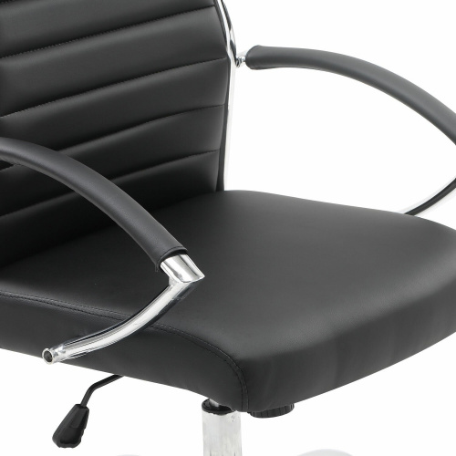 Кресло офисное BRABIX "Style EX-528", экокожа, хром, черное фото 9
