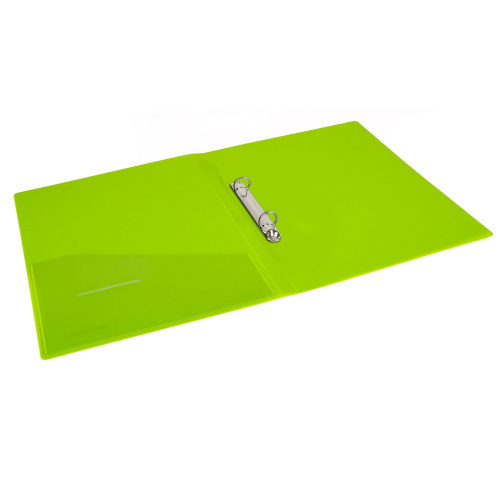 Папка на 2 кольцах BRAUBERG "Neon", 25 мм, до 170 листов, внутренний карман, неоновая, зеленая фото 6